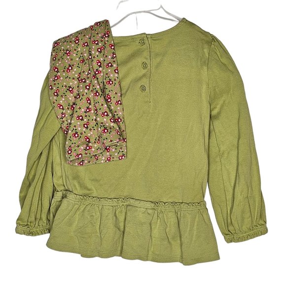 Gymboree Fall Green Outfit Set Tunic Top Leggings Green Floral 5T - Picture 8 of 8
